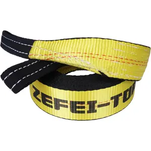 Recovery Tow Strap 2 inch X 20 ft - 20,000 lbs Break Strength Towing Strap with Reinforced Loops and Protective Sleeves for Emergency Towing Truck, UTV, ATV