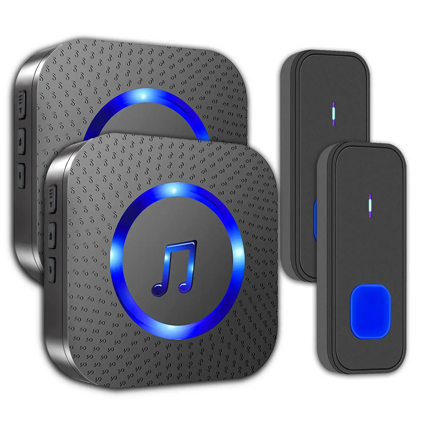 LIKEPAI CB-11 Wireless Smart Doorbell Home Security System with Digital Intercom, 2 Plug-In Receivers, IP55 Waterproof Mini Design, 52 Melodies, 5 Volume Levels, LED Flash, 2 Screws, 3-Year Durability, Plug-Powered