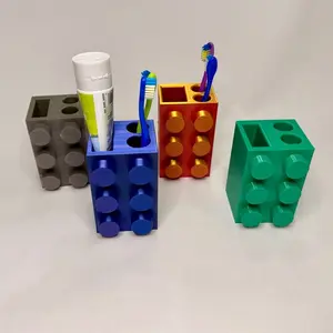Building Brick Toothbrush and Toothpaste Holders - Organize Your Bathroom Essentials with Stylish Design