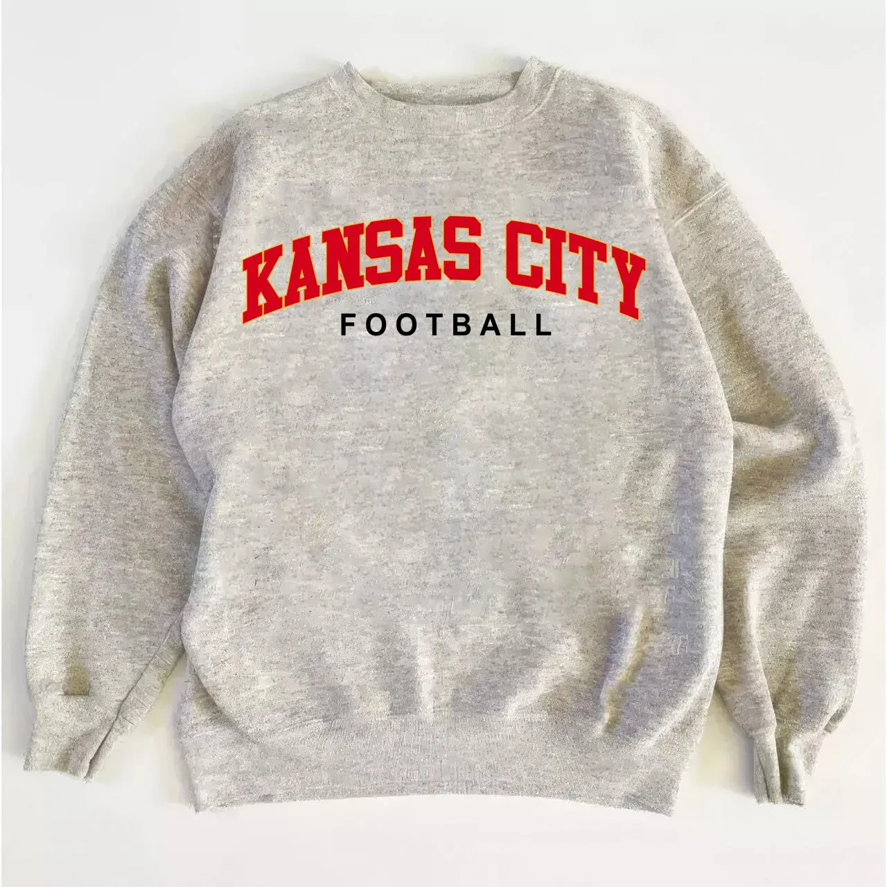 Chiefs Crop Top Football Sweatshirt, Retro Varsity Style Crewneck Pullover, Comfortable and Trendy Game Day Apparel