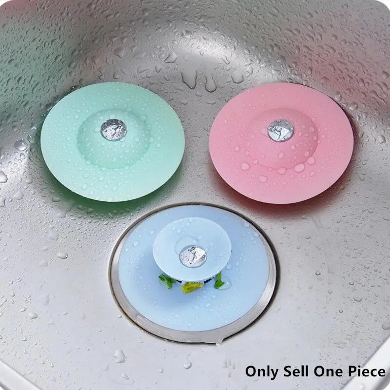 Shower Drain Stopper, 1 Count Silicone Shower Drain Cover, Random Color Bathroom Sink Drain Stopper for Bathtub, Bathroom Shower Equipment, Bathroom Accessories, Home Essentials, Bathroom Necessities