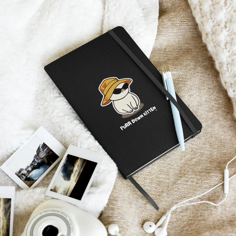 PuRR DOWN KITTEN Hardcover bound notebook, Cat Lover Journal, Cute Animal Diary, Gift for Cat Lovers, Super Cute Gift, Christmas Gift, Student Books