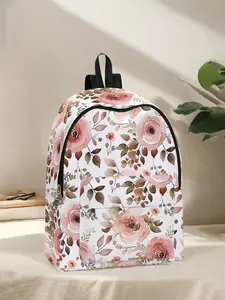 Floral Pattern Printed Backpack, Fun and Stylish Design for Daily Use, Spacious Storage Perfect for School, Travel & Business, Vibrant Backpack, School Backpacks