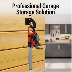 Wall-Mounted Chainsaw Rack, Hook Storage Shelf, Pre-Drilled Design, Space-Saving Solution for Garage, Workshop, Garden, Garage Tool Organizer Wall Mount