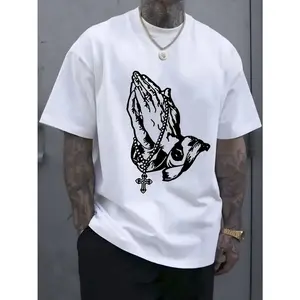 [Breathable Cotton Tee] 100% Cotton Relaxed Fit Men's Short Sleeve T-Shirt |   Breathable Summer Tee with Bold Black Graphic Design, Machine Washable Casual Shirt for Casual Attire, Leisure Apparel, Round Neck Tee