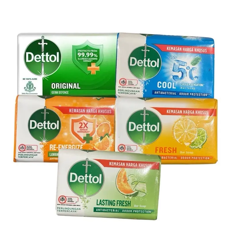 Dettol Original Antibacterial Body Soap Bar, 100g Cleanser for Germ Protection & Body Care - Pack of 12, Alcohol-Free, Germ Defence, Full-Body Use