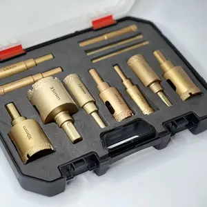 [Diamond Drill Bit Set] 12pcs Diamond-Coated Drill Bit Set | Hole Saw Kit for Glass, Marble, Granite, Stone, Tiles, And Ceramics Ranging from 6 to 35 Mm - Manual Tools, Diamond Drilling Bits