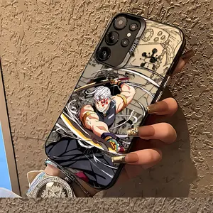 Stylish Classic Manga D-Demons Slayers Creative Black Phone Case Compatible with for Samsung Galaxy S25 S24 S23 S22 Featuring a Matte Anti-Drop Back Cover., Visually Striking Graphics and Enhanced Texture, Screen Protectio