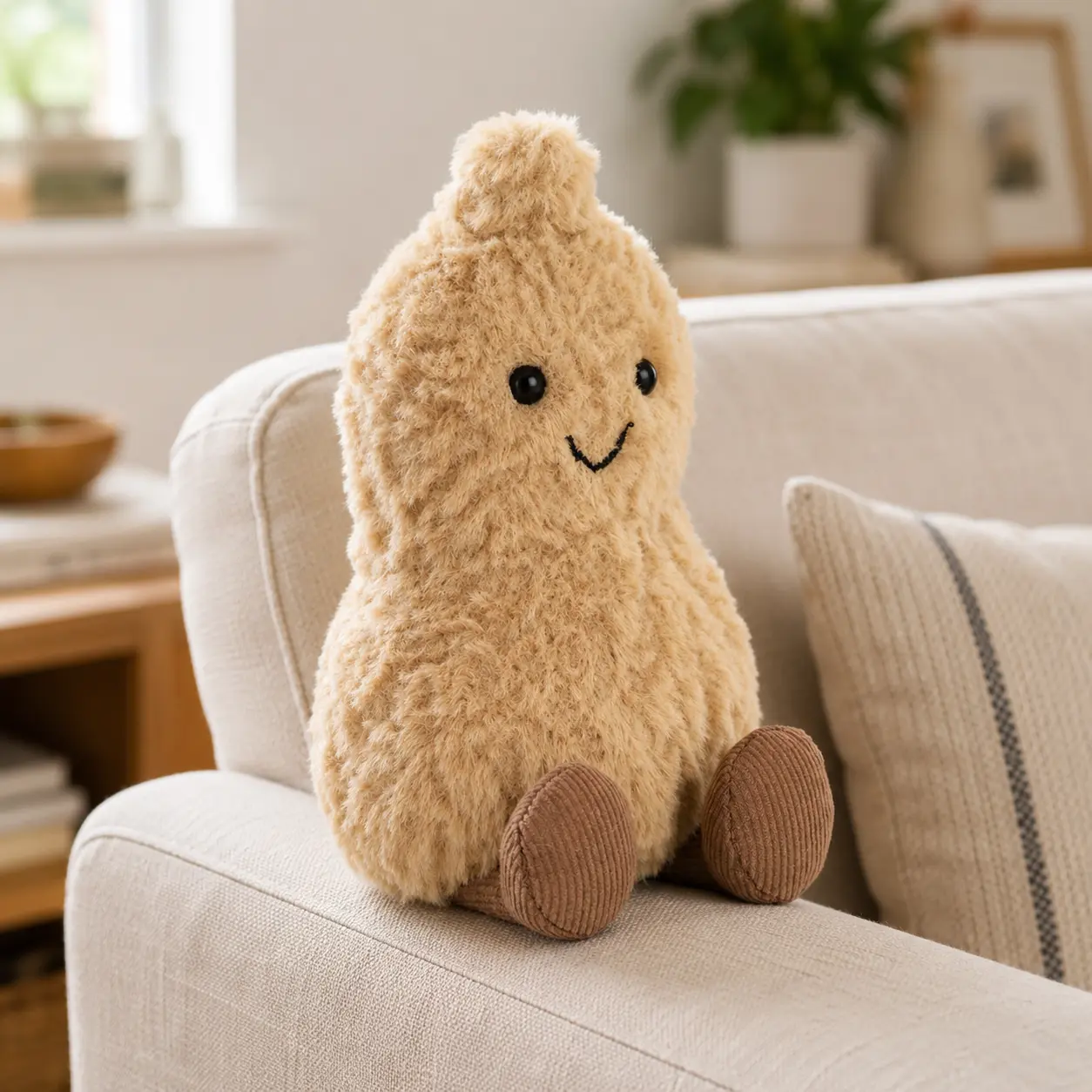 Jellycat Cozy Peanut Character Plush – Huggable Soft Snack Toy, Cute Bedroom Decor and Unique Gift for Teens & Friends