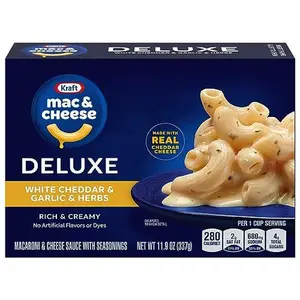 Kraft Deluxe White Cheddar & Garlic & Herbs Macaroni & Cheese Dinner (11.9 oz Box) Kraft Deluxe White Cheddar & Garlic & Herbs Macaroni & Cheese Dinner (11.9 oz Box)