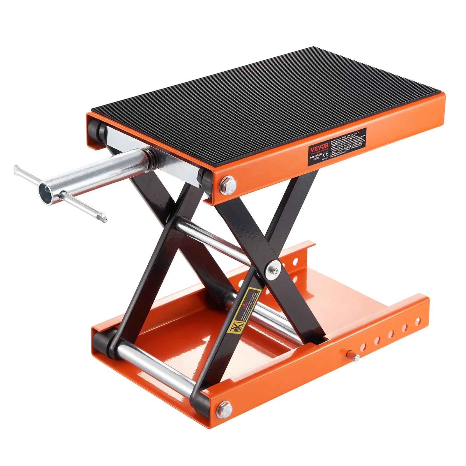 【summerfinds】VEVOR Motorcycle Lift, 1100 LBS Motorcycle Scissor Lift Jack with Wide Deck & Safety Pin, 3.7"-13.8" Center Hoist Crank Stand, Steel Scissor Jack for Street Bikes, Cruiser Bikes, Touring Motorcycles