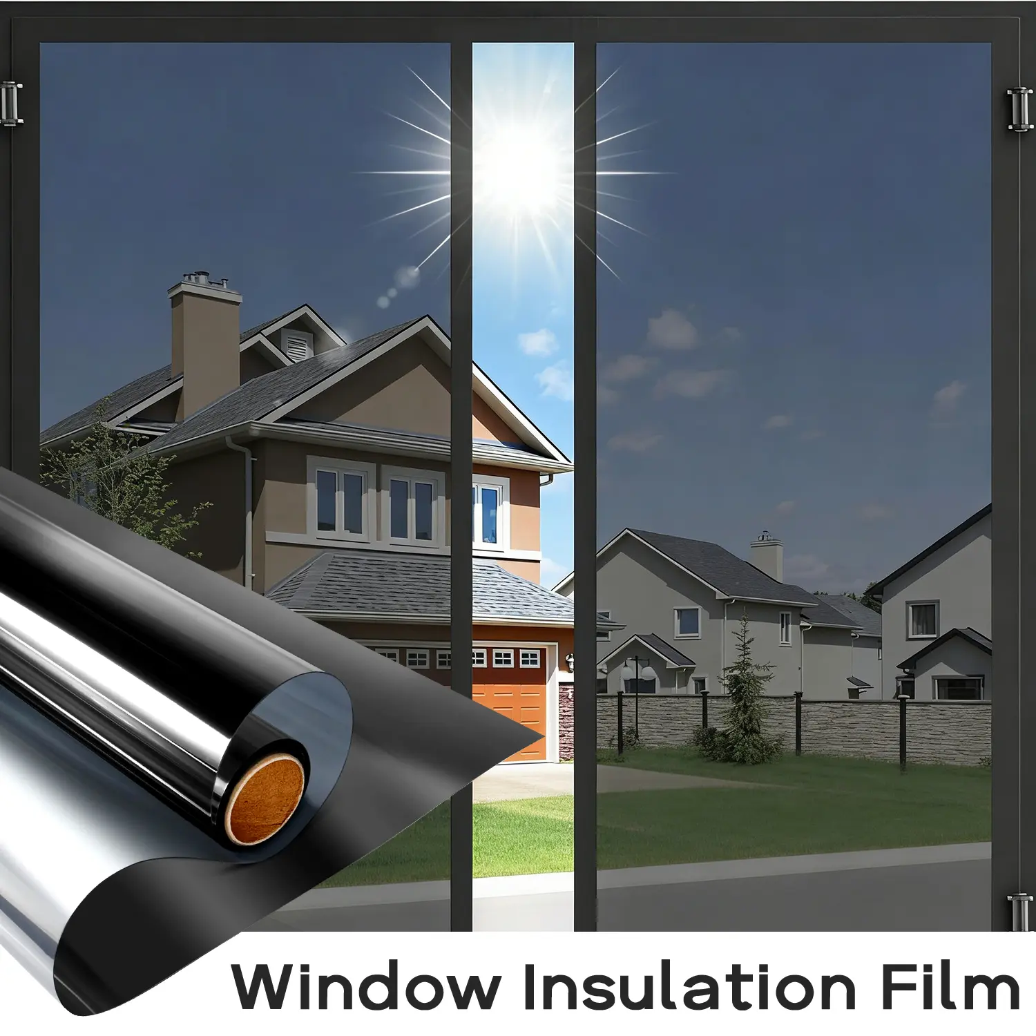 Window Tint for Home, Privacy Film Heat & UV Blocking, Static Cling No Glue Renter Friendly Cover for Home Bedroom, Office & Sliding Glass Door, 2 Size