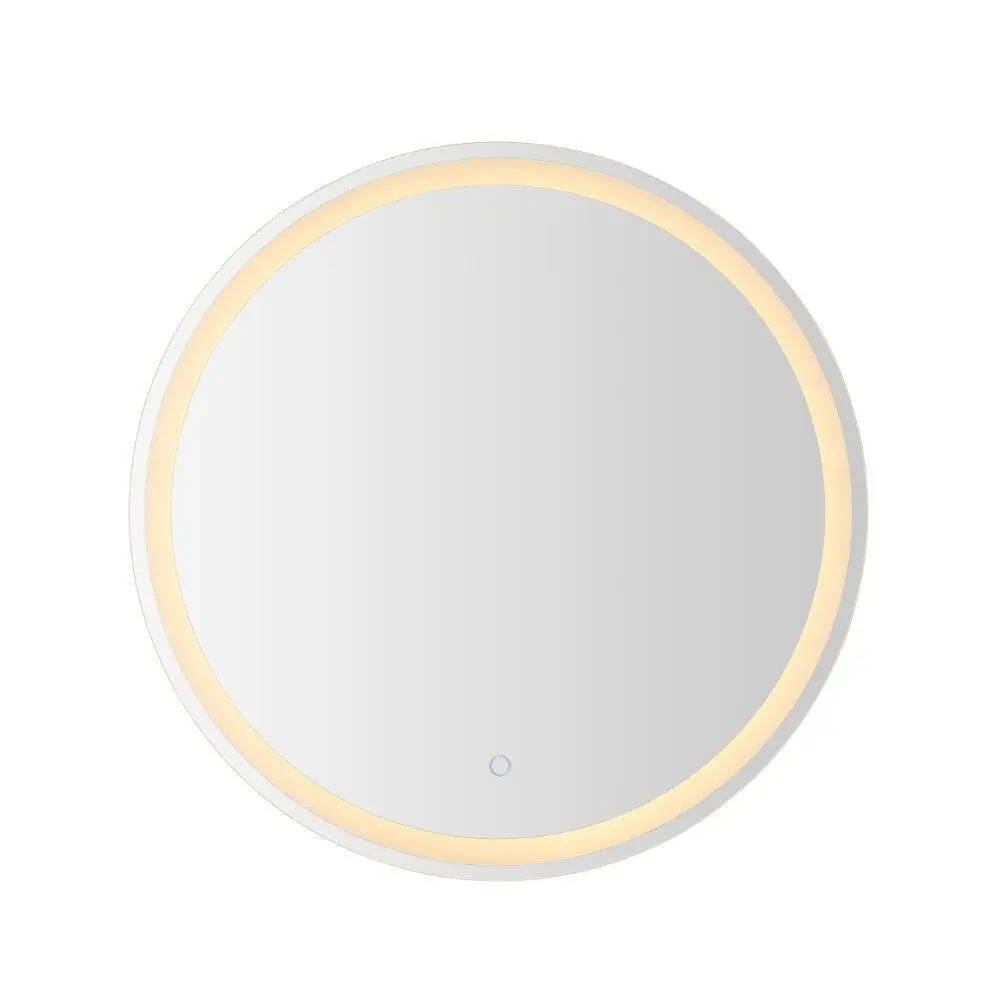JONATHAN Y Dane Round Frameless Dimmable LED Lighted Vanity Mirror, Antifog, Front/Back-Lit, Tri-Color (Frameless Dimmable LED Vanity Mirrors for Use), Dimmable Bathroom Mirror, Led Lighted Mirror