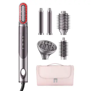 MESCOMB Infrared 6 in 1 Hot Air Styler Wrap - Dual Voltage Hair Dryer| Fast Drying & No Heat Damage, Professional Multi-Styler for Curling, Volumizing & Smooth Straightening (110V-240V)