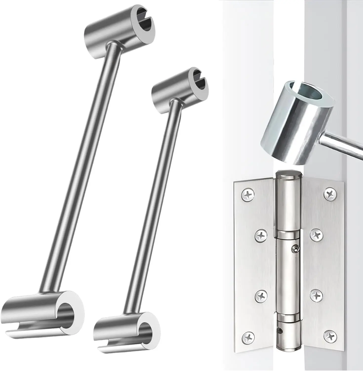 GJANSH Heavy Duty Door Hinge Adjustment Tool, 2-in-1 Hinge Gap Aligning Wrench, Universal Hinge Bender for Residential, Fire, Security & Clean-Room Flag Hinges