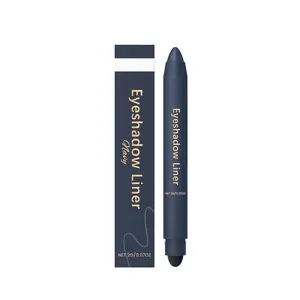 2-in-1 Navy Creamy Pencil Eyeshadow Liner Stick - Smudge-Proof, Long-Lasting, Nourishing Blue Liner Cosmetic Eye Makeup Product, Smudge Proof Eyeliner, Long Lasting Eyeliner