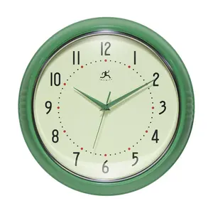 Infinity Instruments Retro Round Wall Clock, 15 Inch