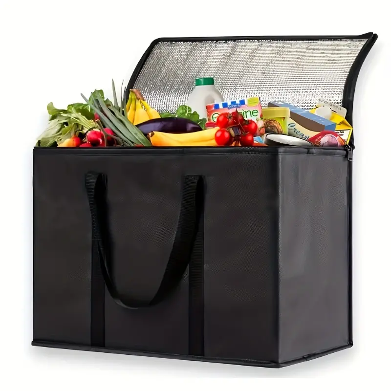 Tactical Polyester Insulated Carrying Bag, Universal Ice Retention Cooler, Waterproof and Leakproof for Camping & Hiking - Keeps Food Fresh for Hours, 1Pc, All Seasons, Reusable, Foldable, Sports, Carriers Insulated Leakproof Food