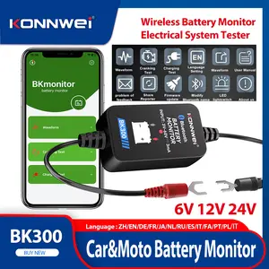 New KONNWEI BK300 Car Battery Monitor Tools Wireless Bluetooth5.0 Battery Health Monitoring Battery Tester Tools for Android IOS