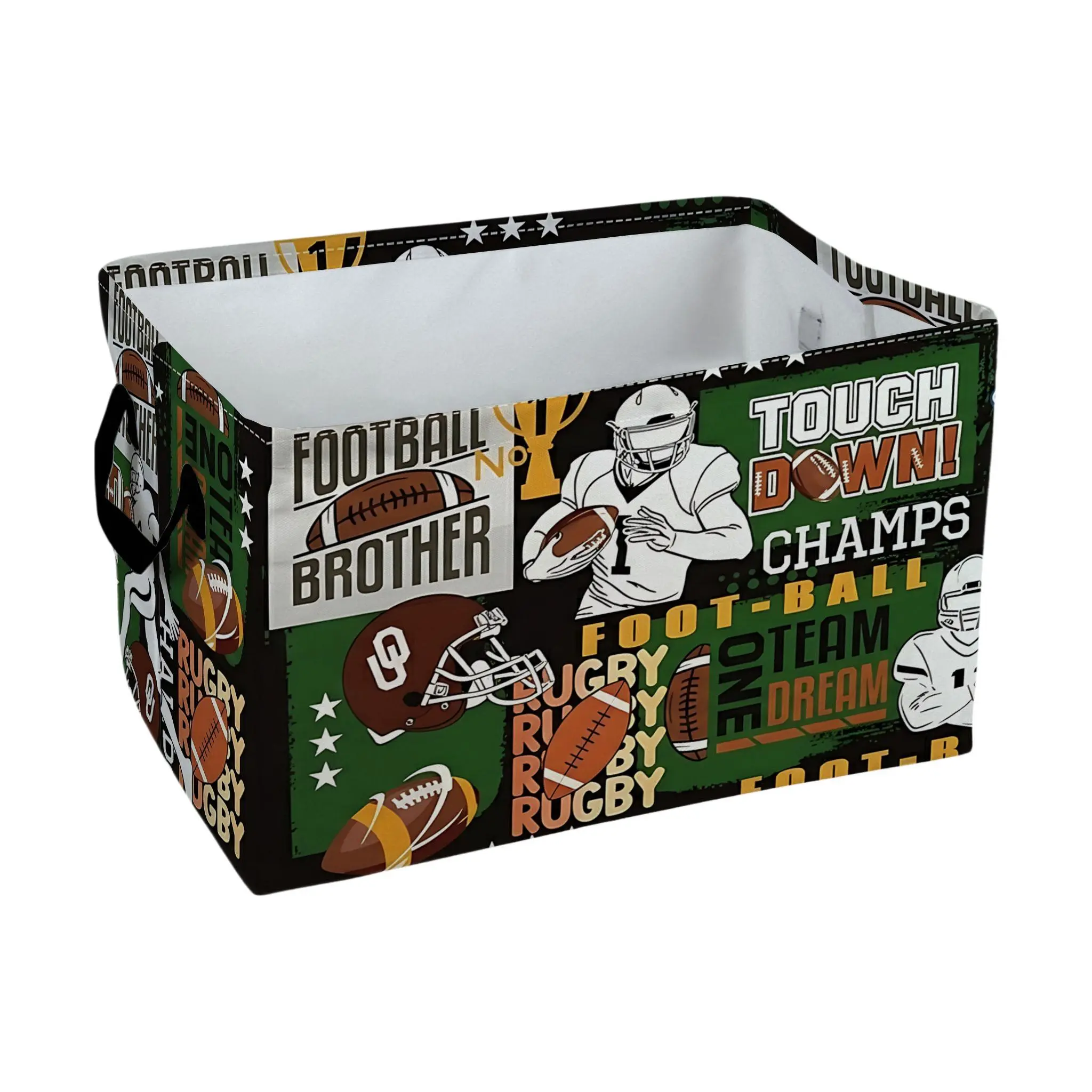 Football Player Pattern Storage Baskets Storage Boxes Home Decor Storage Clothes Organization And Storage Holiday Gifts， Laundry Hamper， Car Storage Basket Camping Picnic， Shelf Baskets， Organizer For Toys， Books， Laundry Baskets