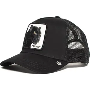 Men's One-Size-Fits-All Farm A-Type Trucker Hat Animal Baseball Cap Cartoon Mesh Embroidered Black Panther Tiger Wolf Mesh Cap