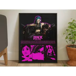 Arcane - Jinx , 18x24" DIGITAL, FHD Digital Print Wall Decor Wall Hangings, , Jinx Vi Caitlyn, Download, League of Legends Poster POSTER