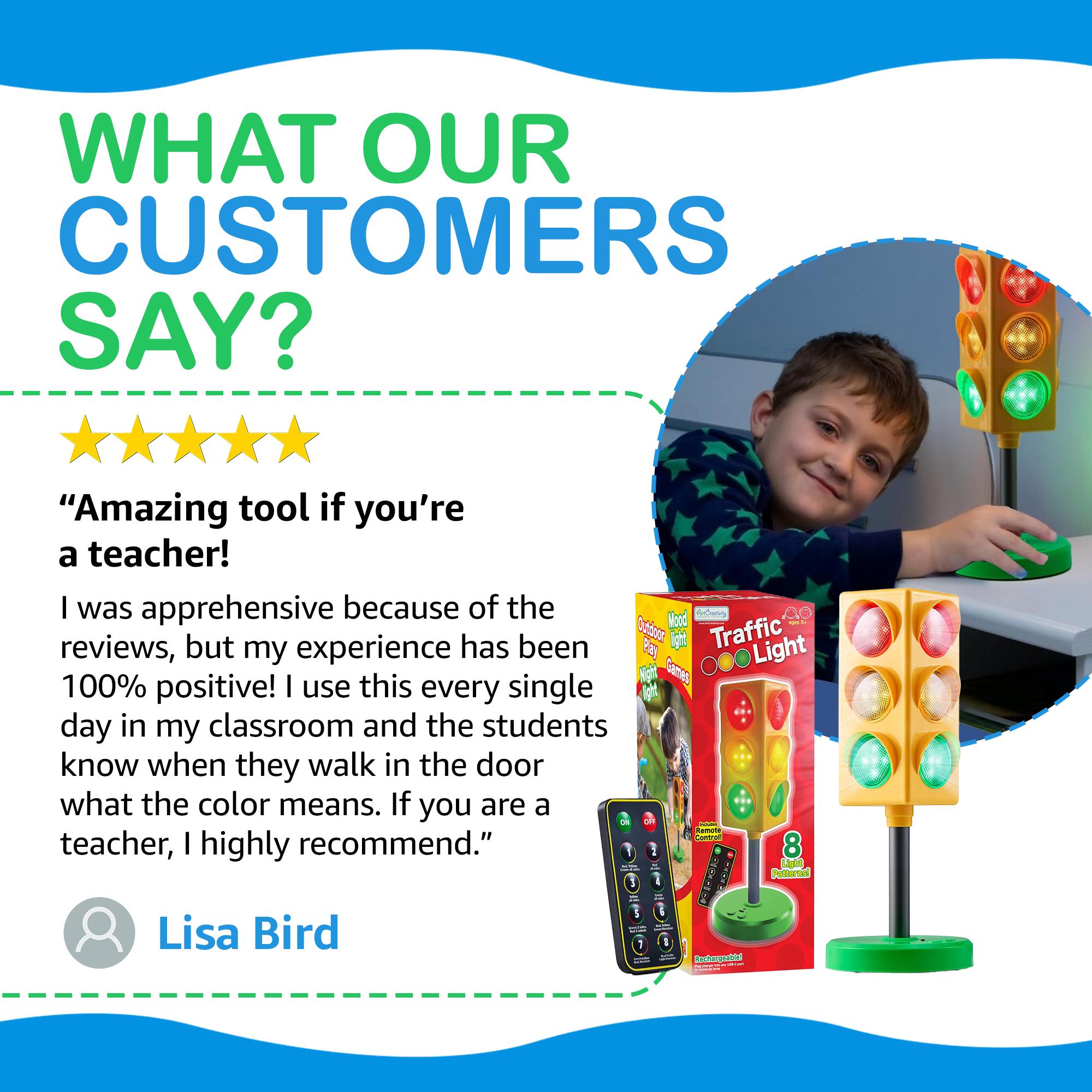 Traffic Light Lamp - Stop Light Lamp for Kids with Remote - 8 Different Patterns, Red Light Green Light Game for Kids