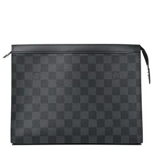 Pre-owned Louis Vuitton leather Small Leather Goods Damier Graphite Pochette Voyage Z 752