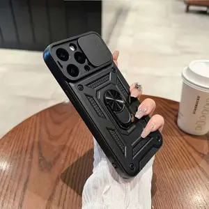 Phone Case For Women Men With Slide Camera Cover And Screen Protector, Rugged Hard Phone Case With Stand For iPhone 17 16 15 14 13 12 11 Pro Max Plus Air