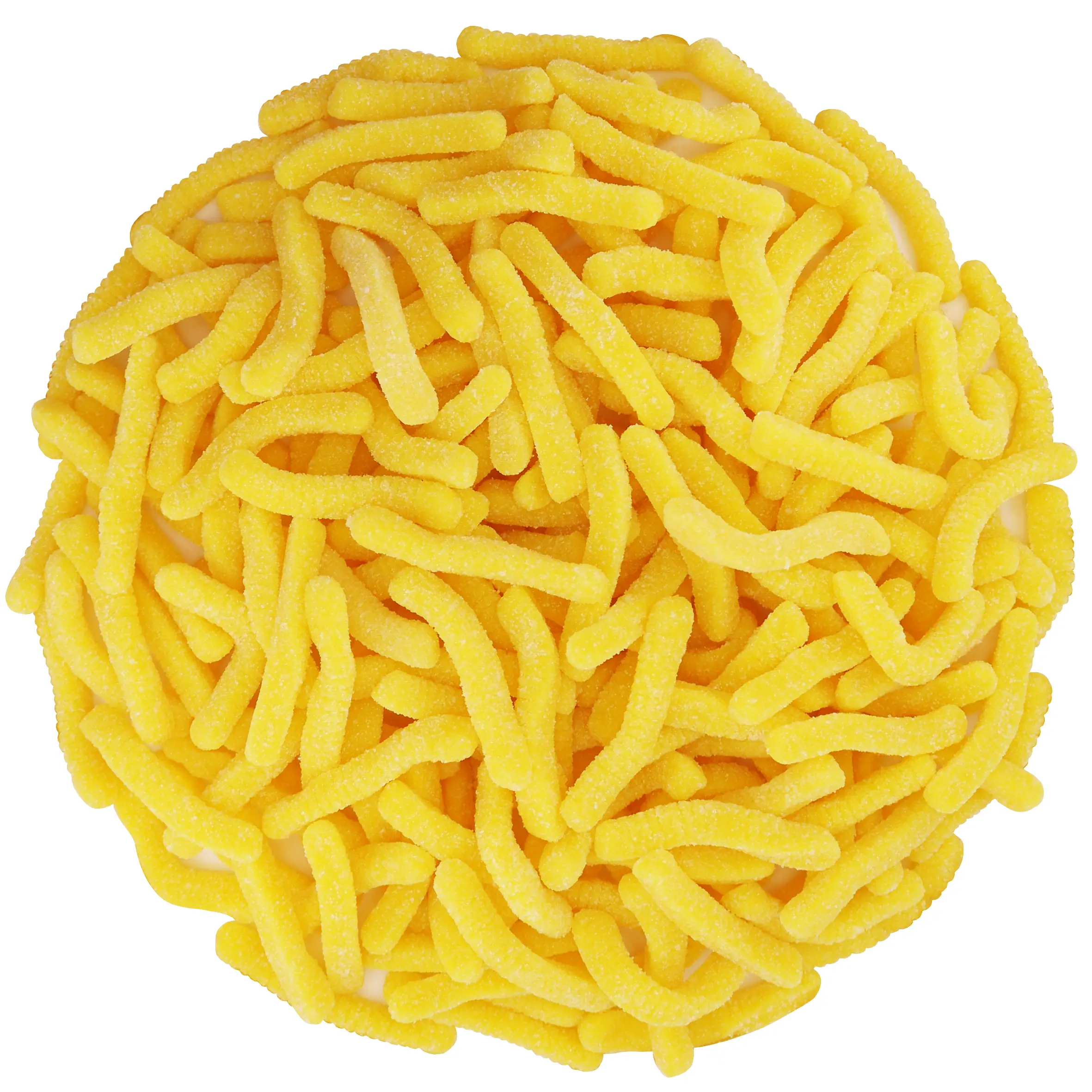 YELLOW PINEAPPLE SOUR GUMMY WORMS 5 POUNDS BAG Snack Sweet Fruit Chewy