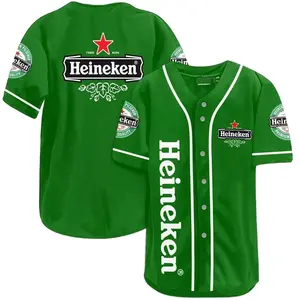 Heineken Green Original Beer Baseball Jersey Beer Baseball Jersey Shirt Gift For Friends Drinking gift for him gift for her birthday gift Beer Lovers Baseball Jersey Alcohol Beverage Jersey , trendy baseball jersey