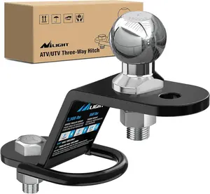 Nilight ATV/UTV Three-Way Hitch – 2" Ball Trailer Hitch Adapter with 3 Mounting Options