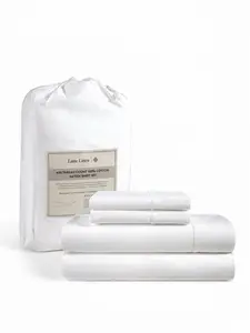 LANE LINEN 3-Piece 100% Cotton Fitted Sheet Set - 450 Thread Count, Soft, Breathable, Hotel Luxury Bedding, Machine Washable, Deep Pocket, Solid Color, Ideal for Bedroom Decor Ideas