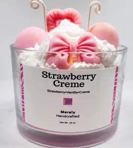 Strawberry Cream Dessert Candle  | Sweet Bakery Treat