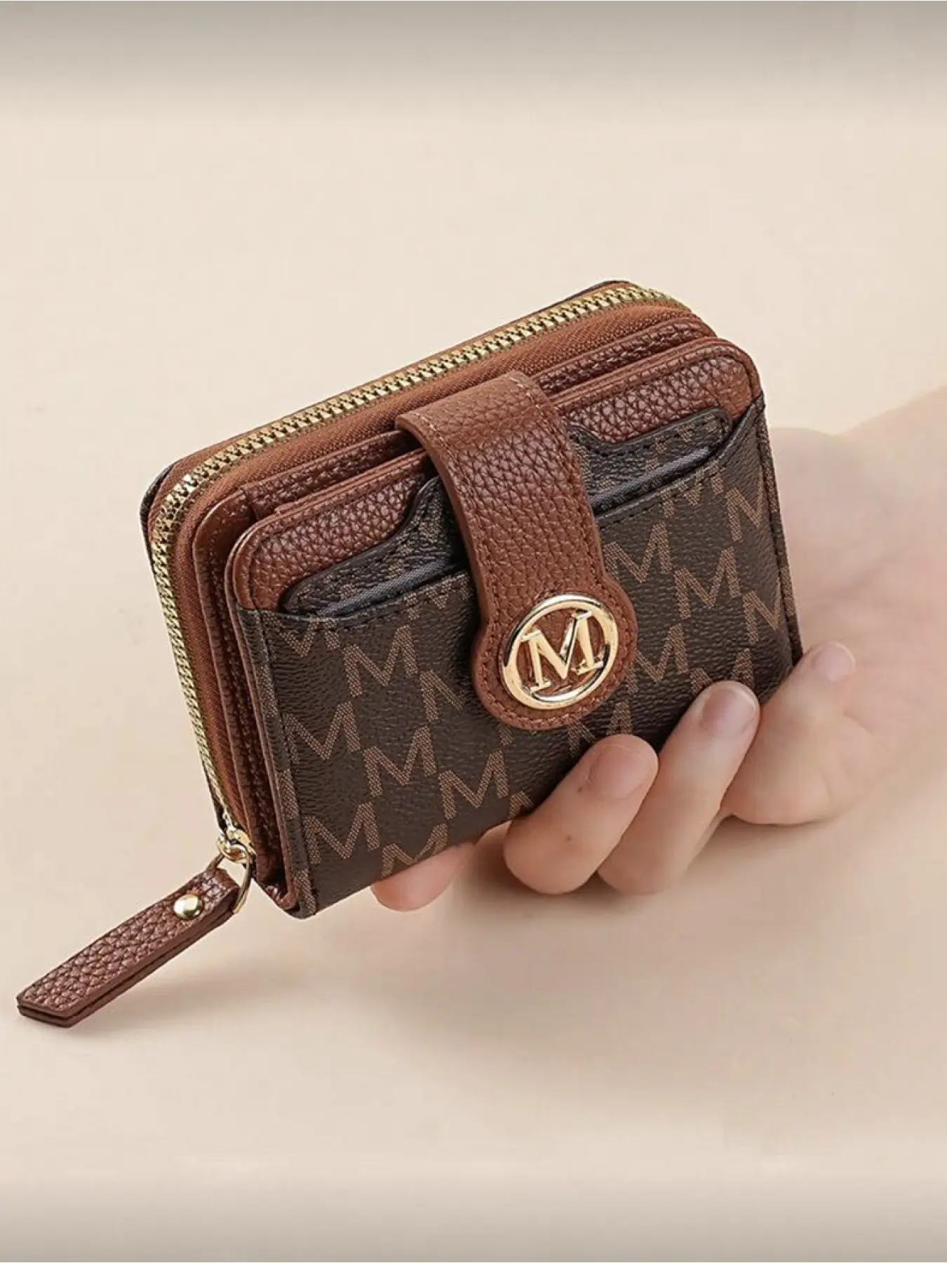 New Retro Lychee Texture Letter Design Wallet, Women's Small Bag with Multi-Card Slots, Fashion Cute Mini Coin Purse