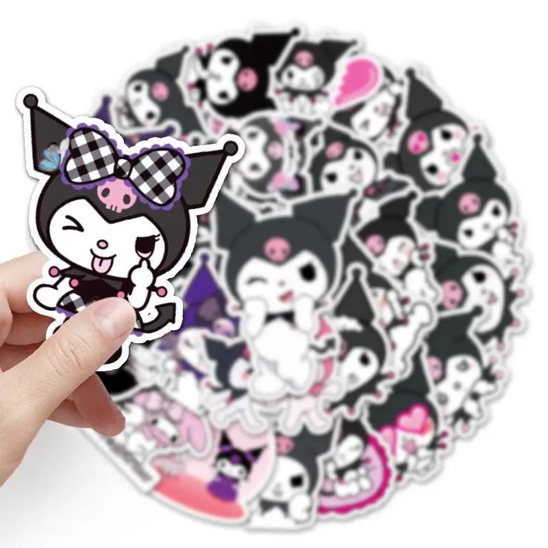 SANRIO Kuromi Sticker Packs - 50pcs Unique Decorative Stickers with Kuromi Characters in Different Poses & Outfits for Home Decor, Crafts
