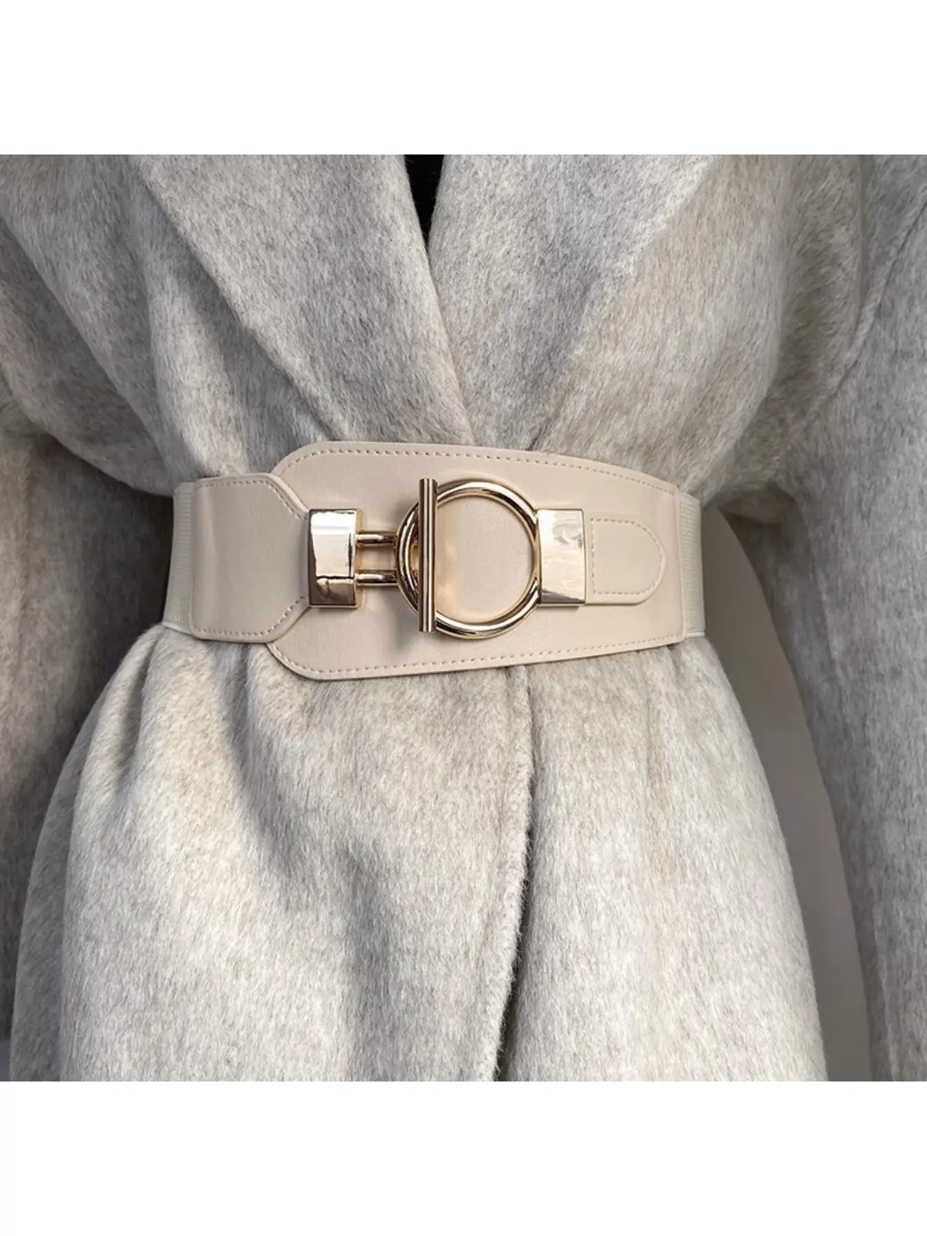 Women's coat belt with skirt, trendy stretchy sweater outerwear, versatile decorative wide Casual Belt accessory, wide waistband