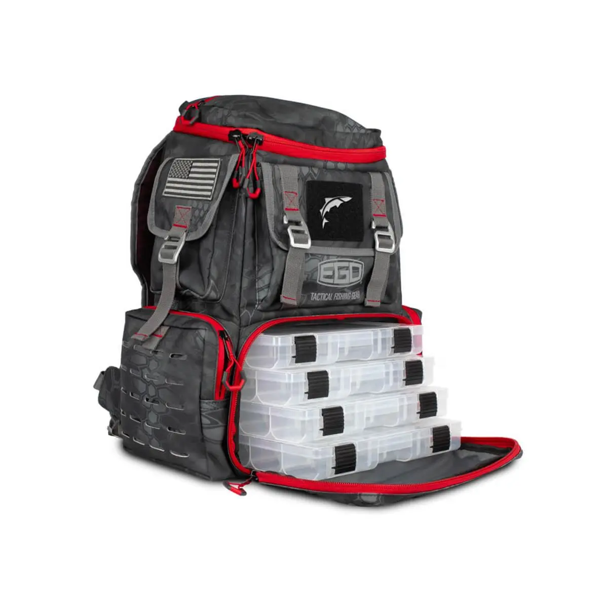 Adventure Products 75043 EGO Tackle Box Typhon Backpack, Red & Black