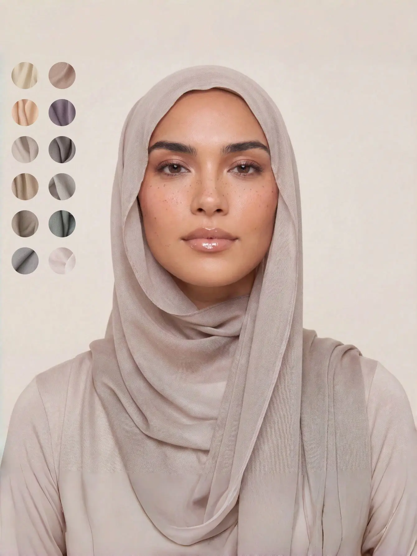 Women's Classic Muslim Headscarf - Soft-Textured, Lightweight Breathable Solid-Color Shawl, Sun-Protection Wrap for Abaya Outfits & Daily Commuting
