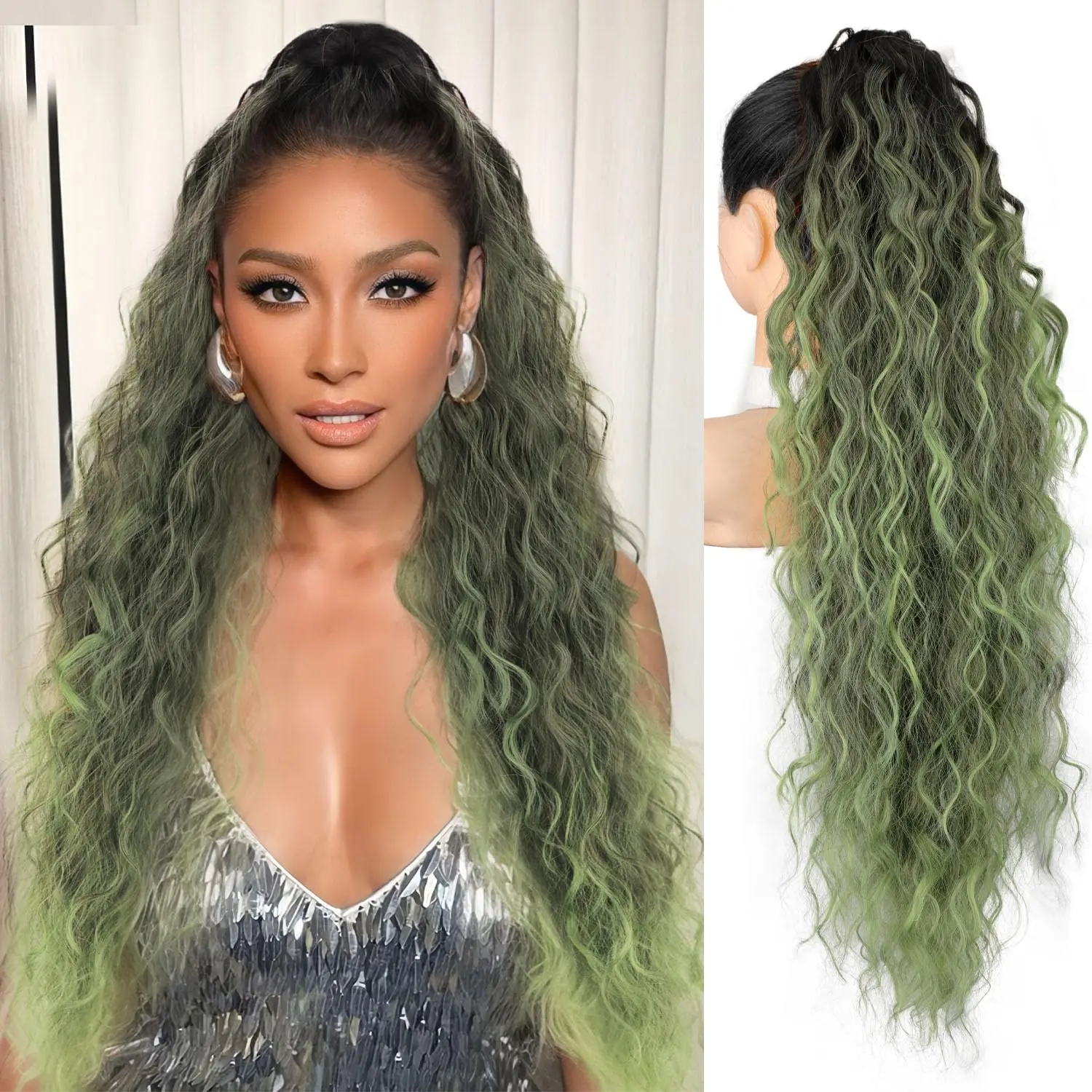 30inch Ombre Black To Green