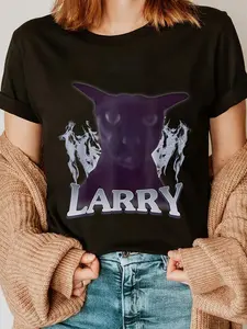 100% Cotton Evil Larry Cat Meme Cat Lover Cat Mom Cat Dad Womens T-Shirt