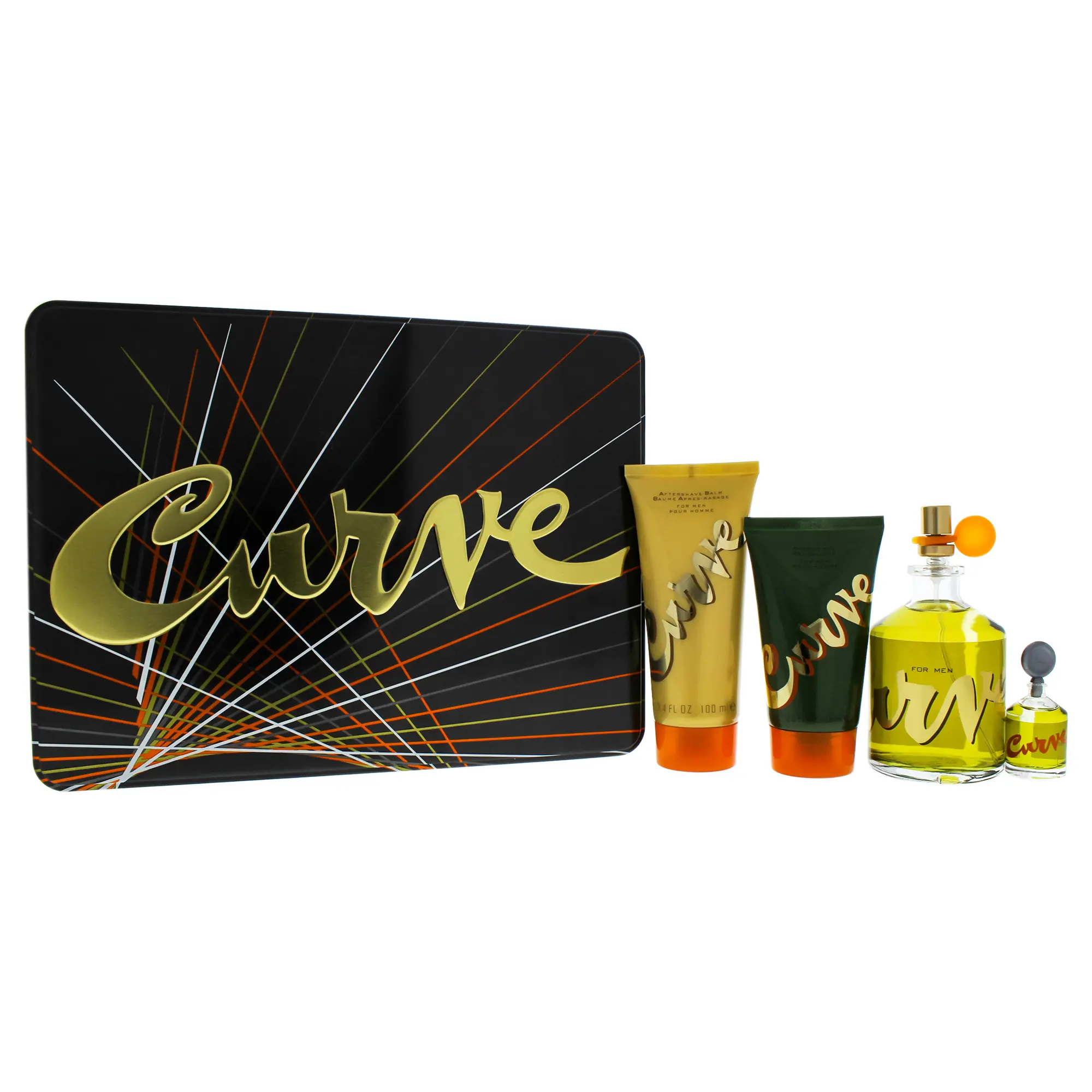 Curve by Liz Claiborne for Men - 4 Pc Gift Set 4.2oz Cologne Spray, 0.25oz Cologne Splash (Mini), 3.4oz After Shave Balm, 2.5oz Shower Gel