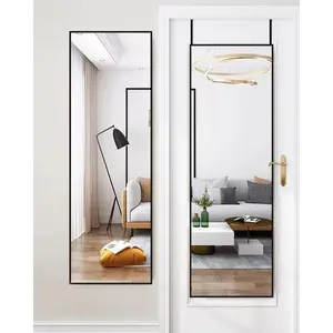 48x 14 door mirror full length mirror wall mounted over the door mirror full body mirror hanging mirror rectangle black