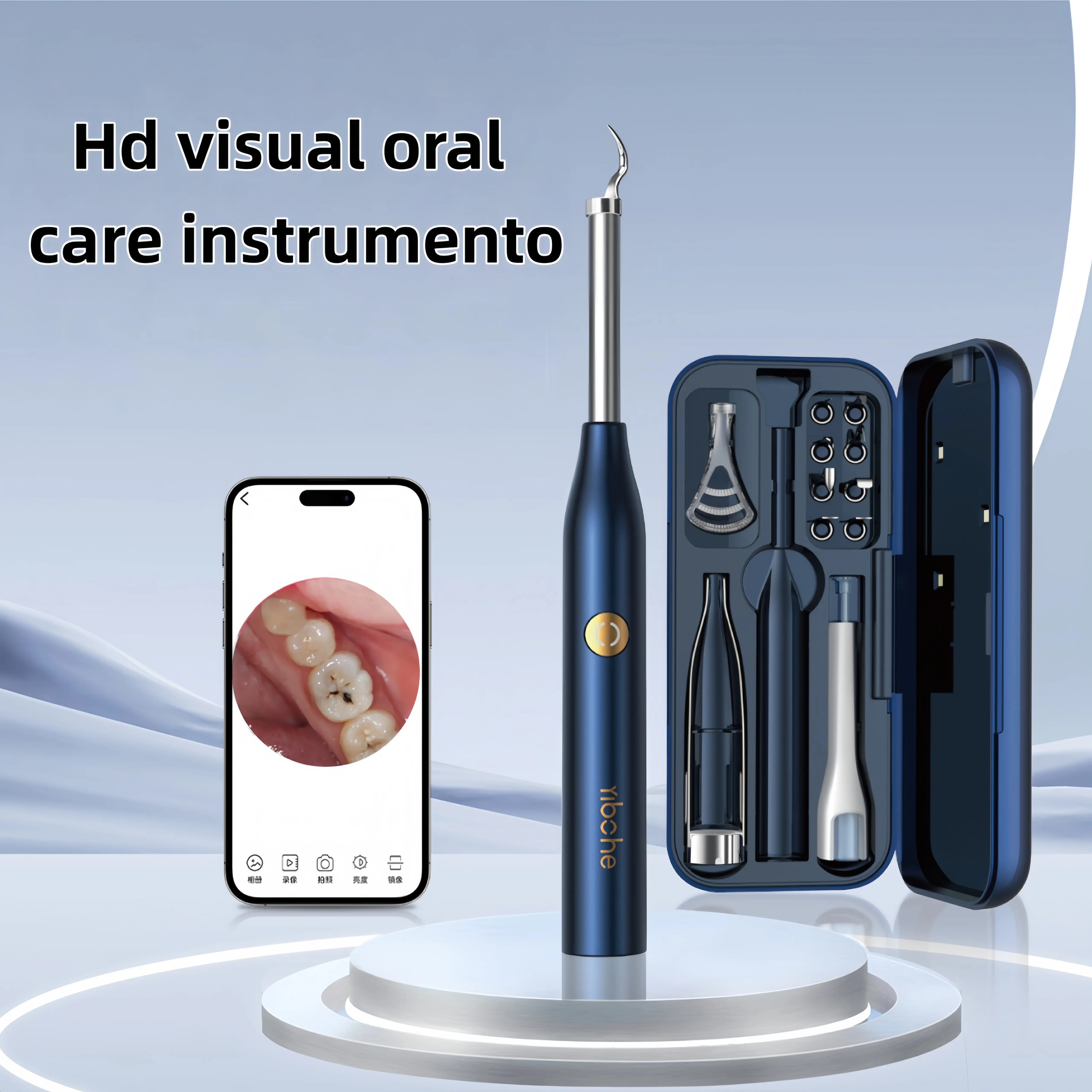 Oral Inspection Camera - Tonsil Stone Check & Oral CareTool with Light, WiFi for iOS/Android, 5 Tips, RechargeableHome Care Kit