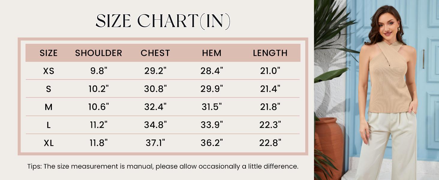 YeeZaa Women's Halter Tank Top Knit Cross Over Collar Sleeveless Solid Color Casual 2026 Spring Summer Blouse Knit Tank Vest