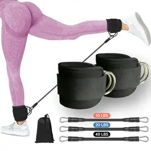 Ankle Resistance Bands, Ankle Bands for Working Out with Cuffs, Resistance Bands for Leg Butt Training Workout Equipment for Kickbacks Hip Gluteus Training Exercises, Ankle Strap with Exercise Bands Outdoorfun Fitness