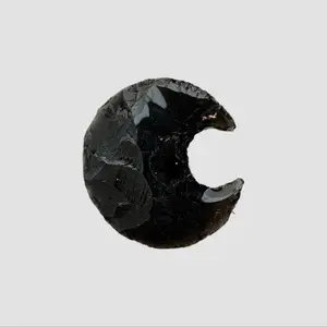 Black Obsidian Crescent Moon Crystal Carving