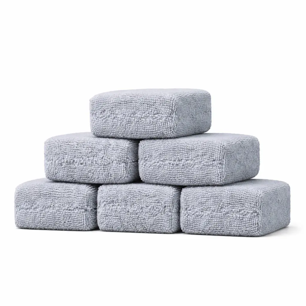 Chemical Guys Mini Microfiber Applicator Pads - 6-Pack Compact Soft Gray Foam Construction Pads, Reusable Washable for Repeat Use, Gentle Soft Foam for Car Detailing Wax/Sealant Application (Automotive Washing & Maintenance Accessories), Reusable Pads