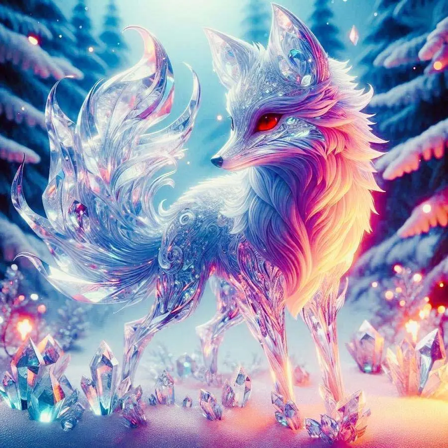 5D DIY Full Drill Round Diamond Painting - Diamond Painting Kit Crystal Fox Mosaic Canvas DIY Wall Art, Home Wall Decoration