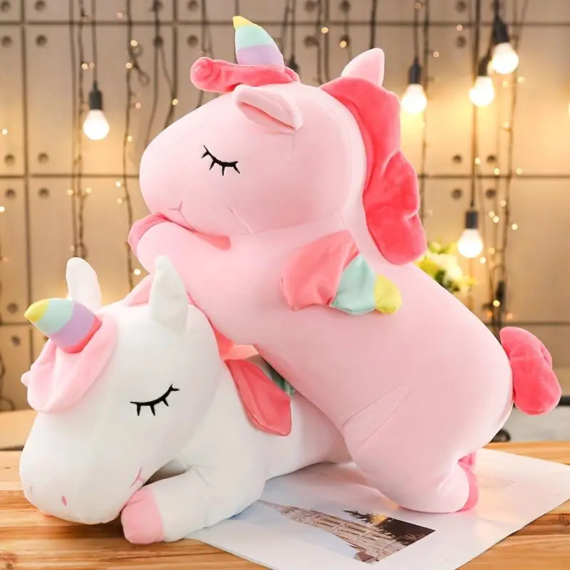 Unicorn Shaped Plush Toy, Cute Soft Stuffed Animal Pillow Toy, Home Decor Animal Shaped Pillow Gift, Summer Gift